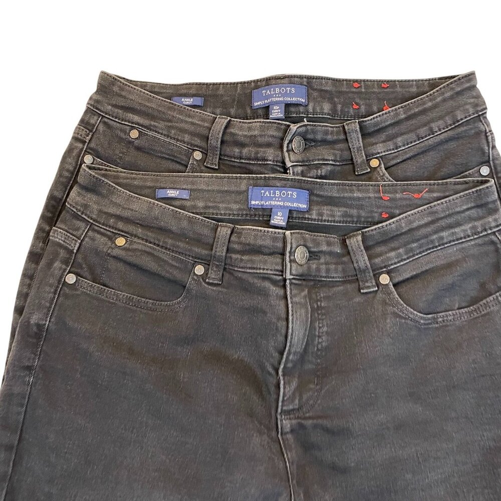 Talbots Simply Flattering Collection Curvy Fit Gray Jeans 10P Lot of Two